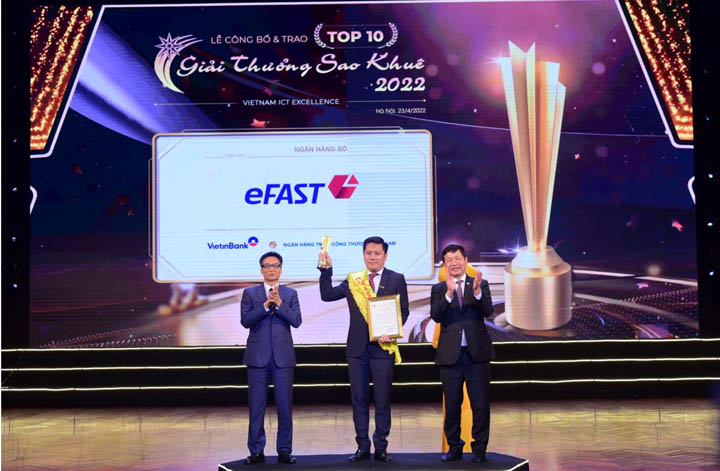 VietinBank eFAST - Dịch vụ ngân hàng duy nhất lọt Top 10 Sao Khuê 2022